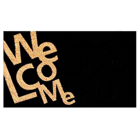 Configuracion 17 x 29 in. Angle Welcome Rectangular Doormat Black & Natural CO3360611